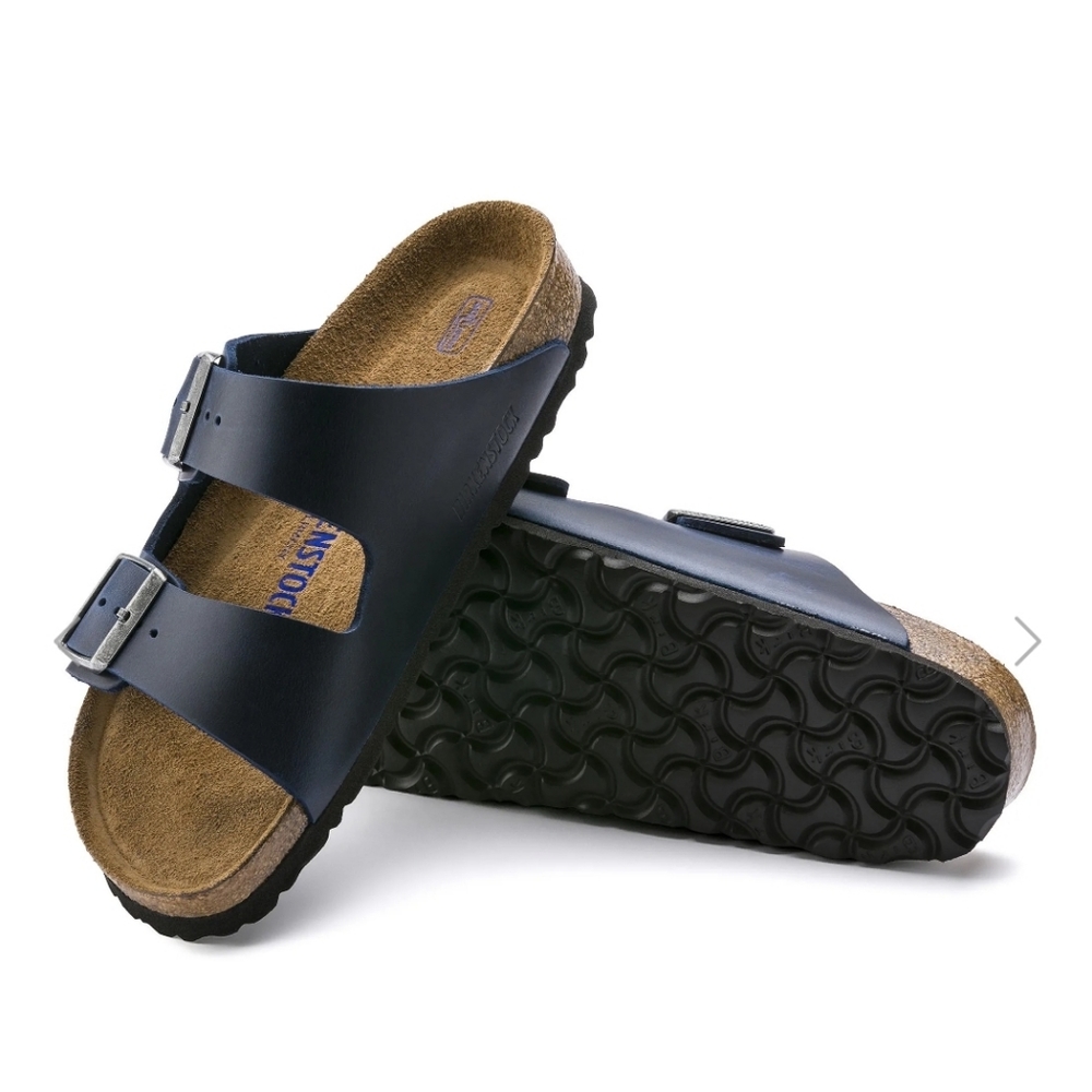 Birkenstock Arizona Soft Footbed Oiled Leather ~BLUE ~SIZE 6 (EU 37) **NEW